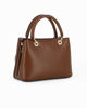 Immagine di NARDINI - Minibag marrone con tre scomparti principali e catena con foulard, tracolla removibile
