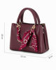 Immagine di NARDINI - Minibag bordeaux con tre scomparti principali e catena con foulard, tracolla removibile