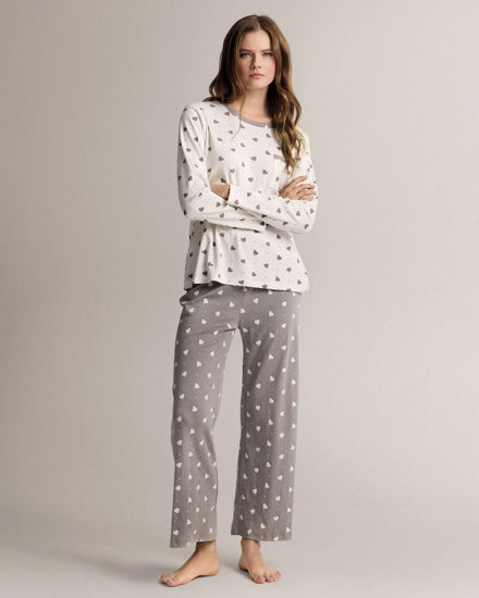 Immagine di DONNA PIGIAMA ML INTERLOCK CUORICINI