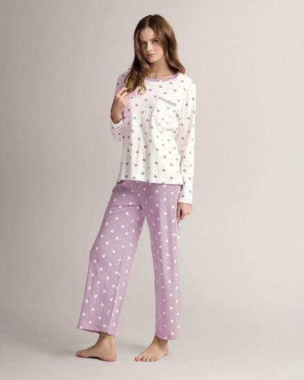 Immagine di DONNA PIGIAMA ML INTERLOCK CUORICINI