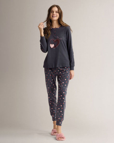 Immagine di DONNA PIGIAMA ML INTERLOCK CUORICINI