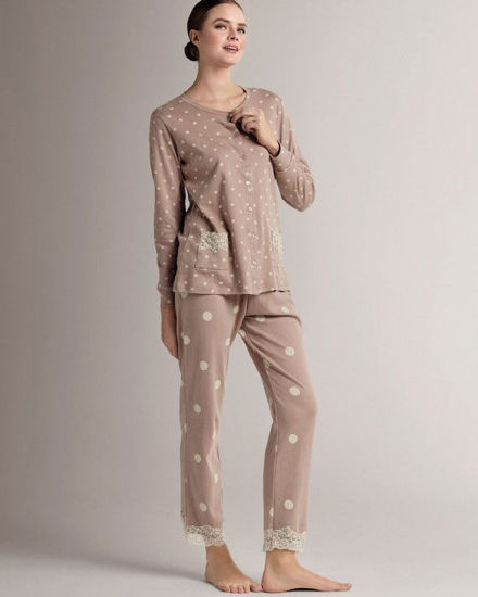 Immagine di DONNA PIGIAMA ML INTERLOCK APERTO POIS