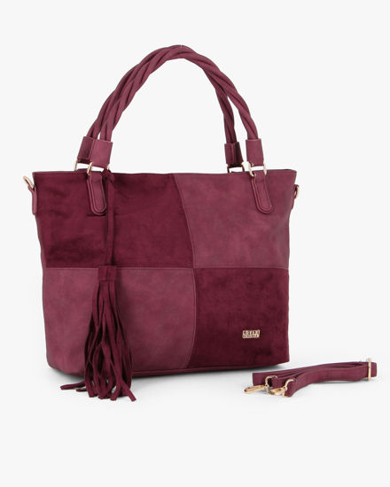 Immagine di BORSA A SPALLA MANICO INTRE.PATCHW.SUEDE