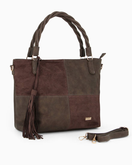 Immagine di BORSA A SPALLA MANICO INTRE.PATCHW.SUEDE