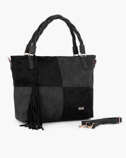 Immagine di BORSA A SPALLA MANICO INTRE.PATCHW.SUEDE