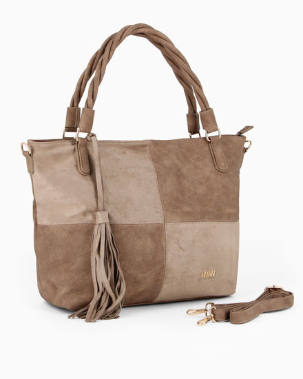Immagine di BORSA A SPALLA MANICO INTRE.PATCHW.SUEDE