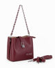 Immagine di RIFLE - Minibag bordeaux con tre scomparti principali e pattina con chiusura a girello, tracolla removibile