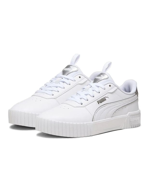 PUMA - Sneaker bianca con dettagli metallizzati, numerata 36/39 - CARINA 2.0 POP UP METALLICS JR