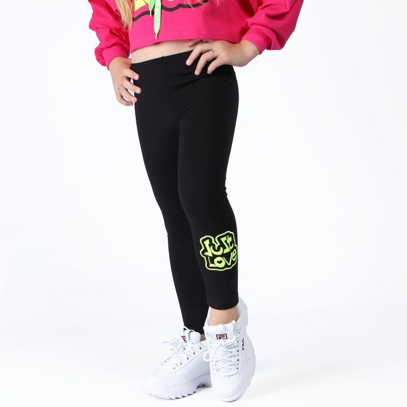 BACHATA - BIMBA LEGGINGS NERO/GIALLO