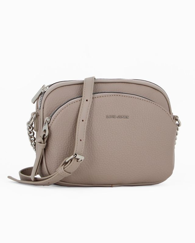 DAVID JONES - Tracolla tortora con tasca frontale