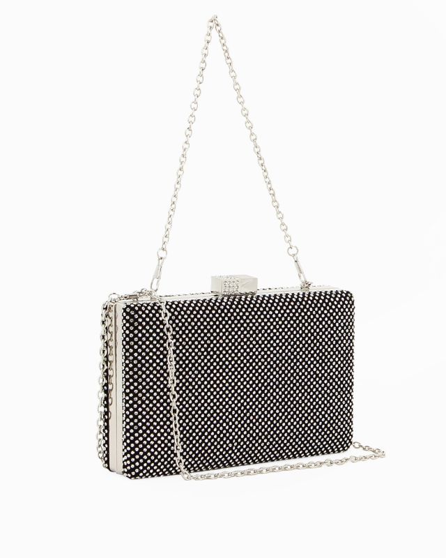 DIVAS - Pochette nera tutta strass