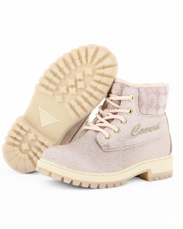 ENRICO COVERI - Polacco da bambina imbottito rosa glitter con dettagli oro, numerata 30/35