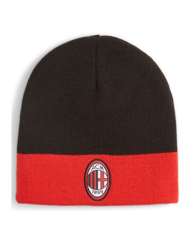 PUMA - Cappello invernale rosso e nero reversibile Milan