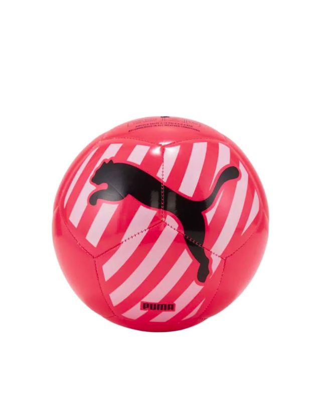 PUMA - Mini pallone rosso fluo e bianco con logo nero - BIG CAT