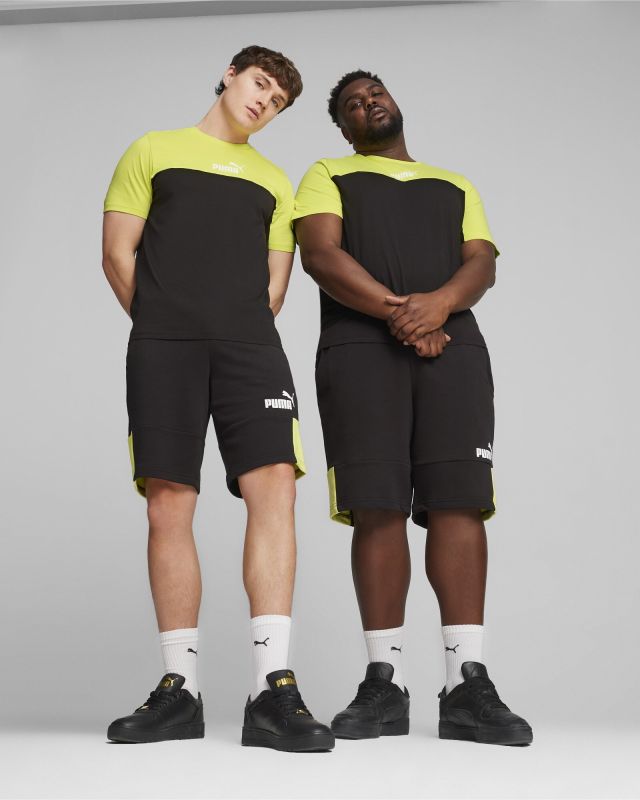 PUMA PANTALONCINI ESS+BLOCK 10"TR NERI E LIME