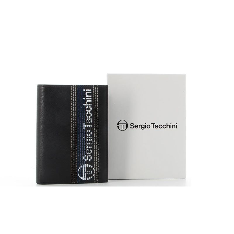 SERGIO TACCHINI - Portafoglio tasconcino in VERA PELLE con taschino porta spicci