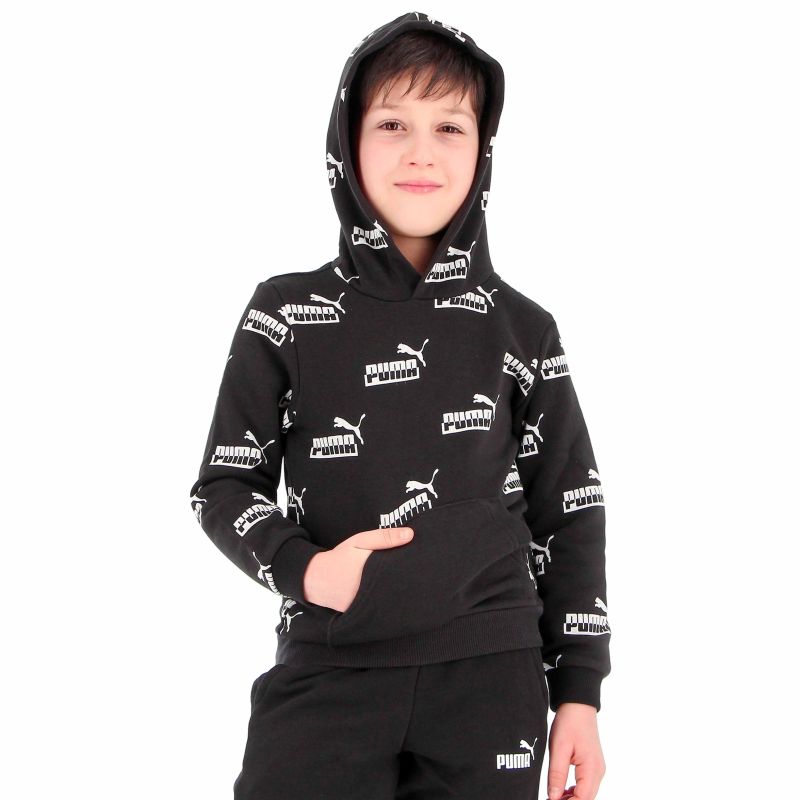 SWEAT C/CAPP.AMPLIFIED AOP HD BLACK