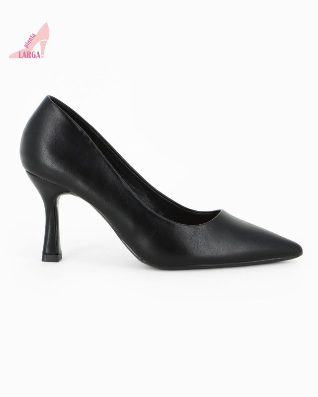 LADY GLOBO - Décolleté nera con sottopiede in VERA PELLE, calzata comoda, tacco 8CM