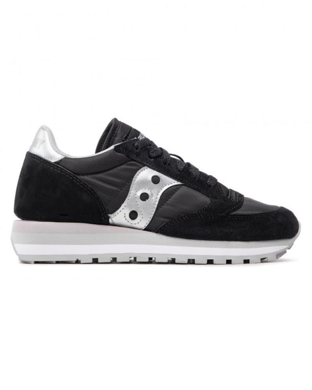 SAUCONY - Sneakers da donna in VERA PELLE nera e argento con suola spessa - JAZZ TRIPLE