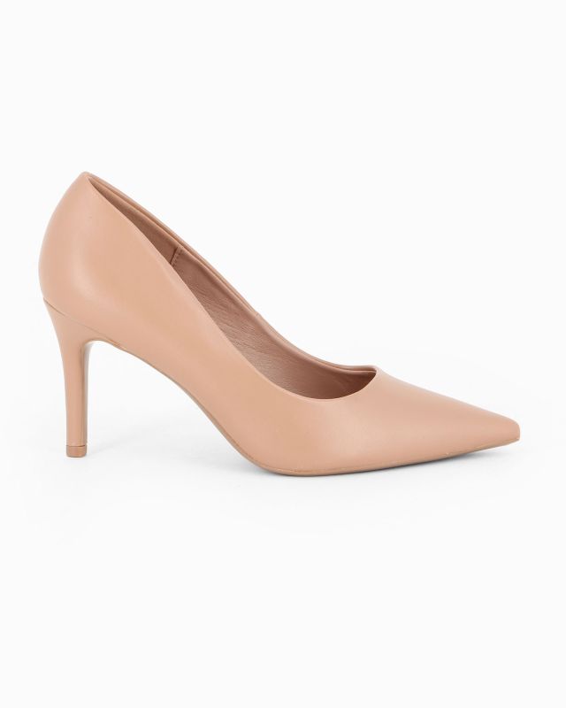 MISS GLOBO - Décolleté beige con sottopiede in VERA PELLE, tacco 8CM