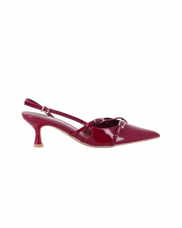 MISS GLOBO - Décolleté slingback rossa in vernice con sottopiede in memory foam, tacco 5,5CM