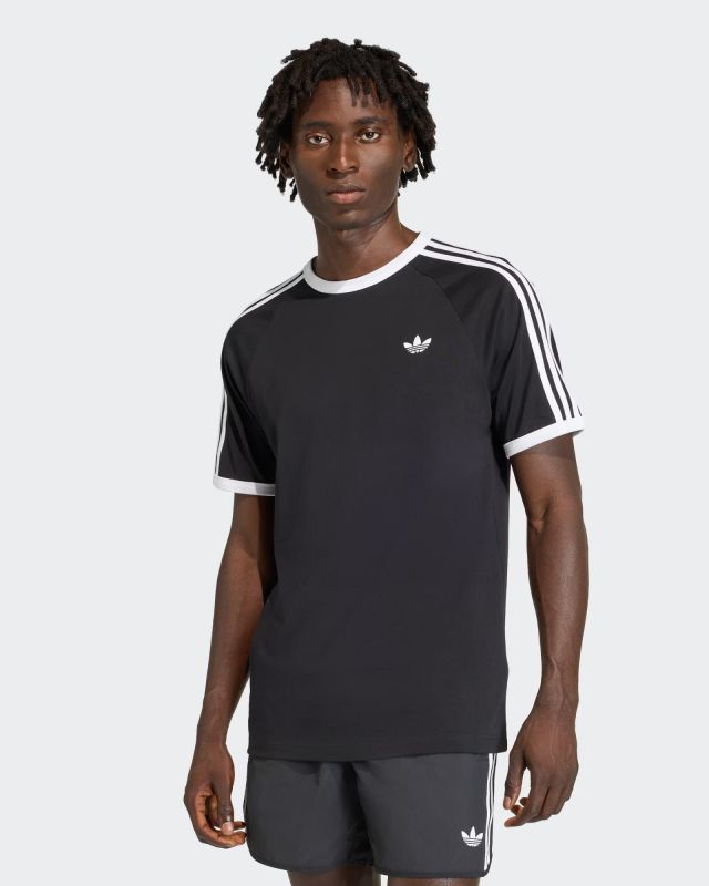 ADIDAS - T-SHIRT MEZZA MANICA 3S TEE  NERA CON DETTAGLI BIANCHI DA UOMO, KE3538