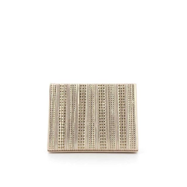 MISS GLOBO- Pochette triangolare con fasce strass verticali