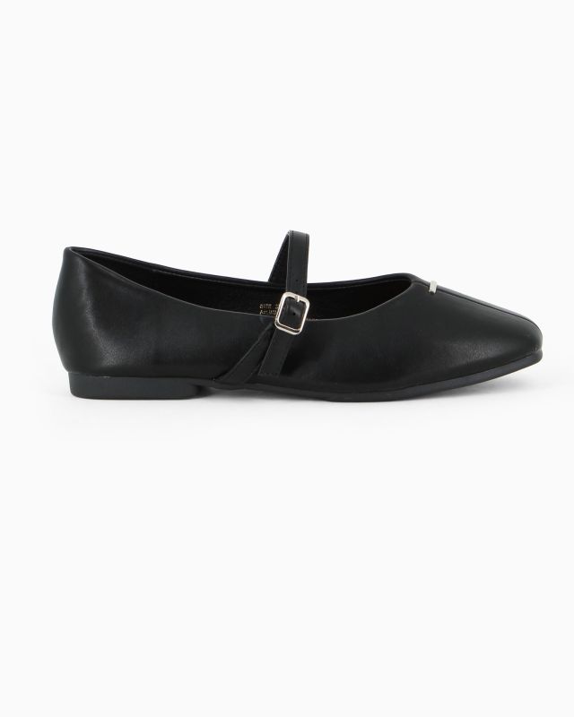 MY JEWELS - Ballerina nera con cinturino frontale