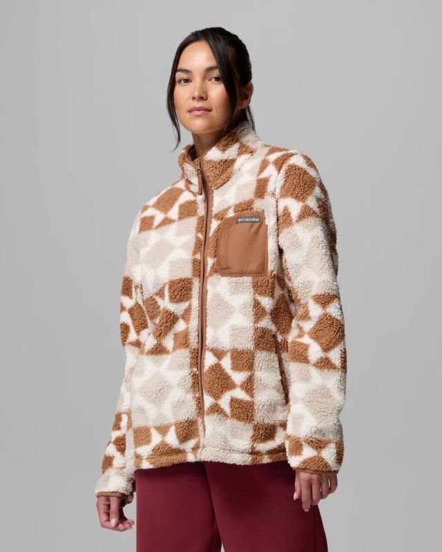 COLUMBIA -GIACCA IN PILE FULL ZIP WEST BEND™ II , MARRONE E BIANCA DA DONNA, 2085854_226