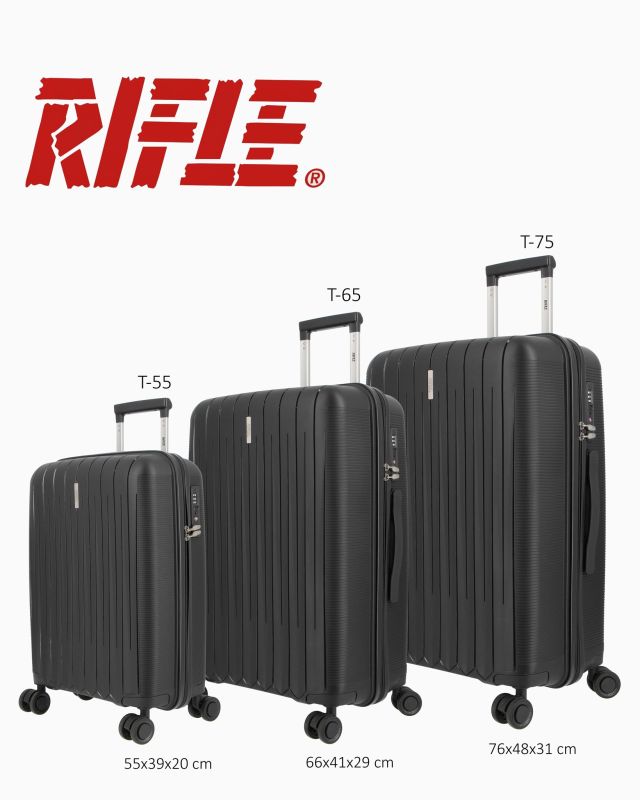 RIFLE - TROLLEY NERO IN PP 4 RUOTE CON COMBINAZIONE TSA