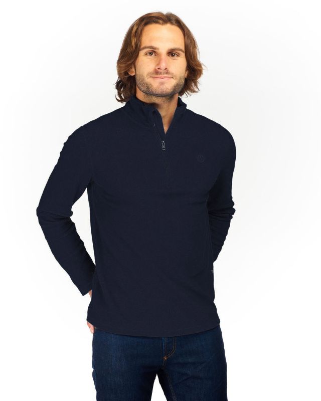 MICROPILE VITTORIO 1/2 ZIP NIGHT BLUE