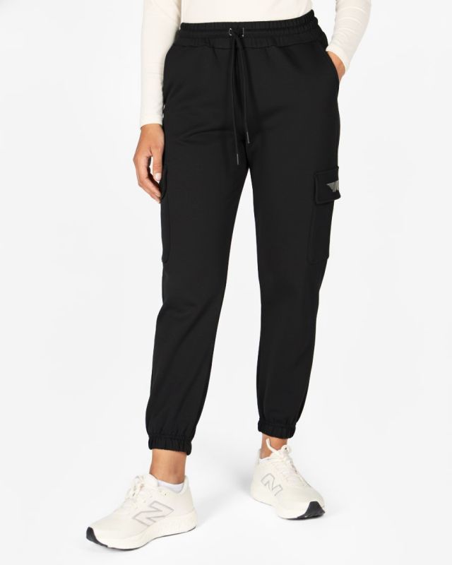 GOLA -PANTALONE NERO DA DONNA CON TASCONI E POLSINO