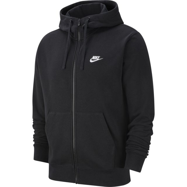 NIKE - Felpa nera con zip frontale e cappuccio
