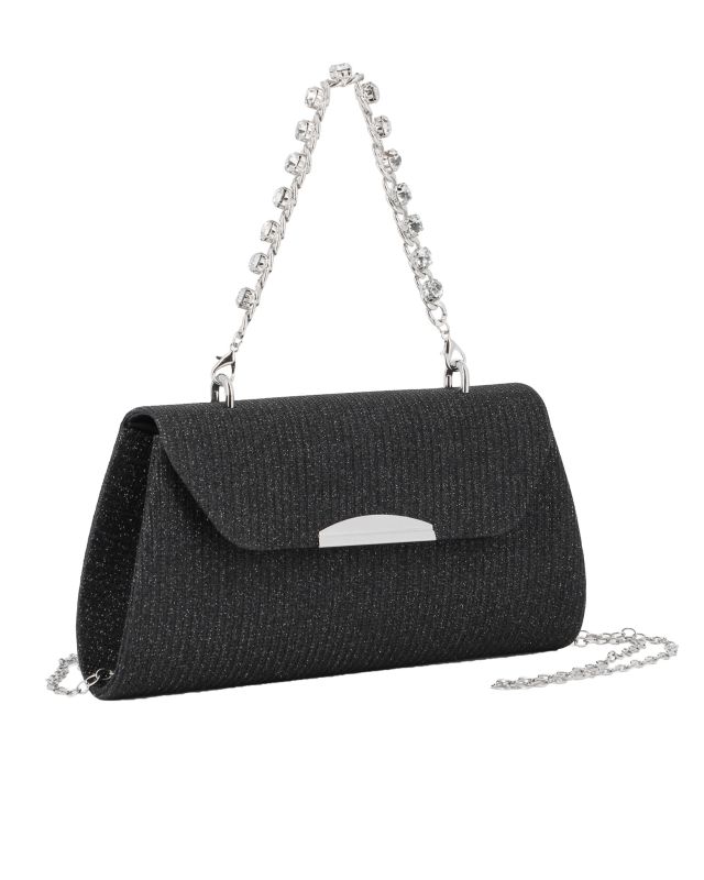 DIVAS - Borsa pochette nera in lurex per cerimonia