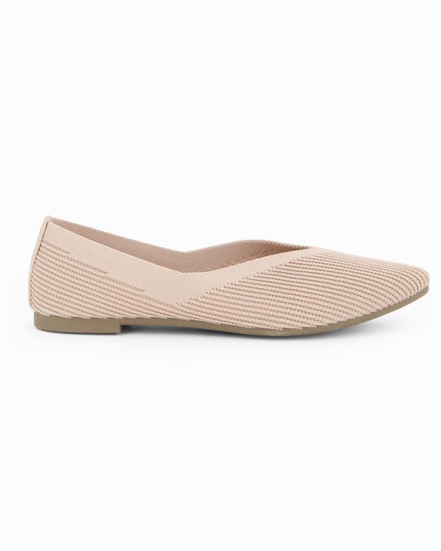 TATOO - Ballerina beige intrecciata a punta