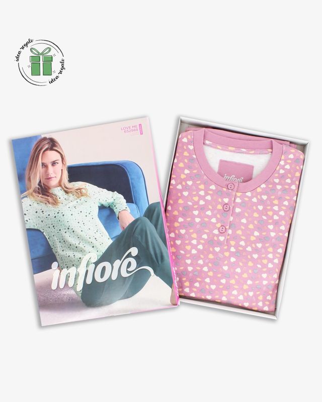 INFIORE - PIGIAMA LOVE ME MANICA LUNGA LILLA DA DONNA