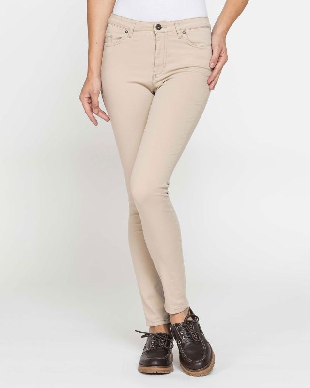 CARRERA - LEGG-JEANS BEIGE DONNA 5 tasche con zip