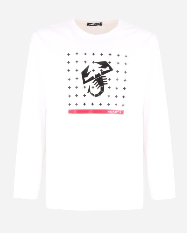 ABARTH - MAGLIA MANICA LUNGA BIANCA DA UOMO CON STAMPA
