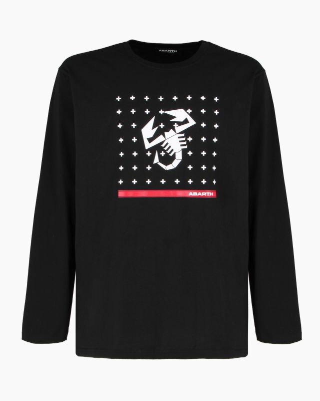 ABARTH - MAGLIA MANICA LUNGA NERA DA UOMO CON STAMPA