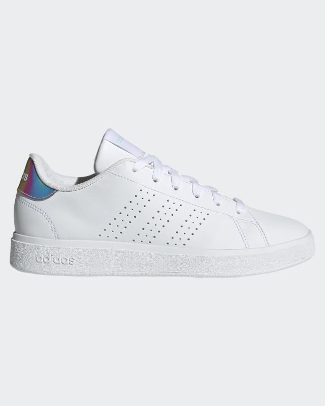 ADIDAS ADVANTAGE BASE 2.0 - SCARPA BIANCA CON PATCH MULTICOLOR DA DONNA - IH9196