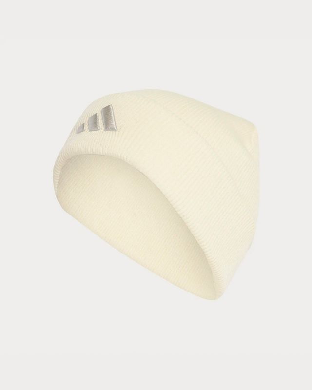 ADIDAS - BERRETTO CON NEW LOGO SUL RISVOLTO PANNA CON DETTAGLI GRIGIO CHIARO - JX5745