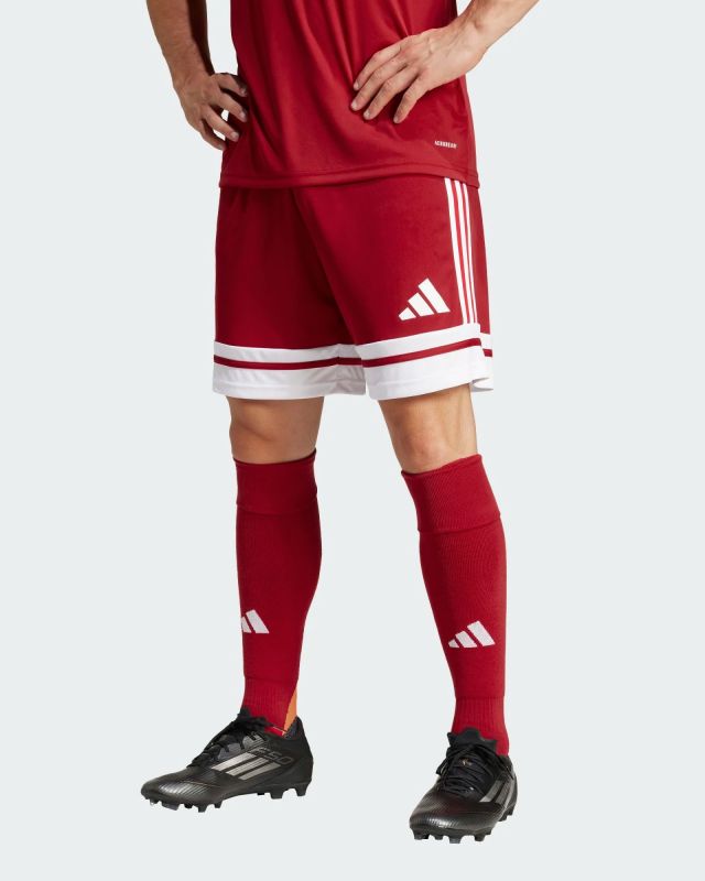 ADIDAS -PANTALONCINO DA CALCIO UOMO ROSSO E BIANCO SQUA25 -JE7745
