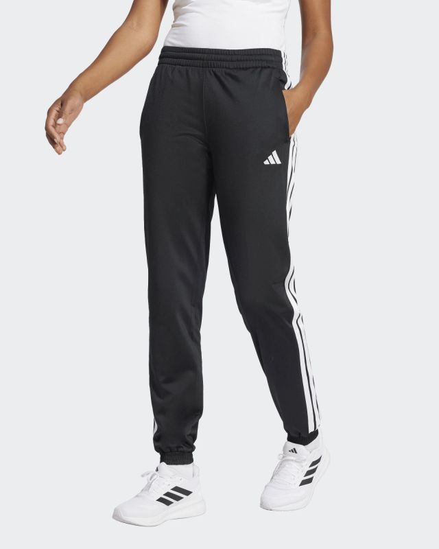 ADIDAS -PANTALONI DA TUTA DONNA NERI CON 3 BANDE BIANCHE ESSENTIALS TRICOT 3-STRIPES  -  JF3383