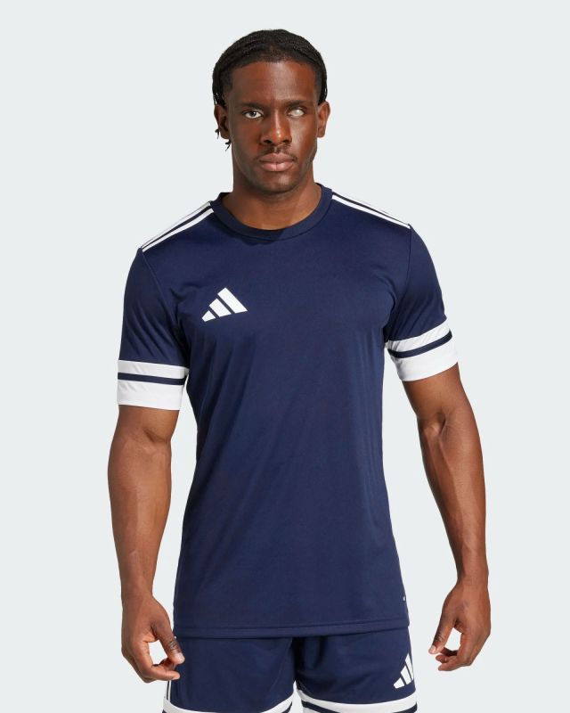 ADIDAS - T-SHIRT MEZZA MANICA UOMO SQUA25 JSY BLU SCURO E BIANCA - JG5830