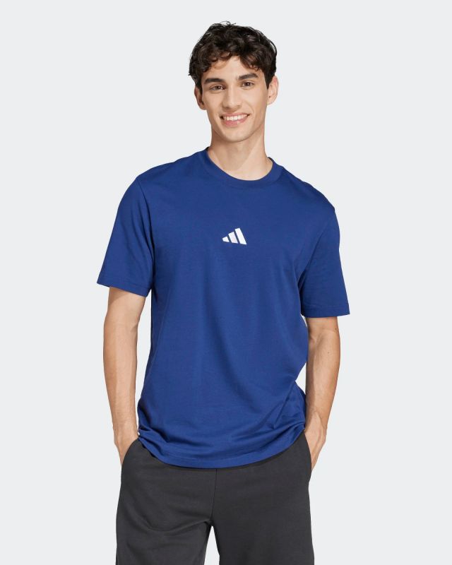 ADIDAS -T-SHIRT UOMO MEZZA MANICA BLU ESSENTIALS SMALL LOGO -  JF1093