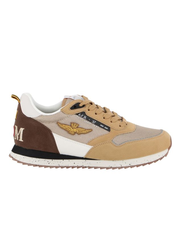 AERONAUTICA MILITARE - SNEAKERS MARRONE CHIARO, MARRONE SCURO, BIANCA E BEIGE - 288CT3545-94638