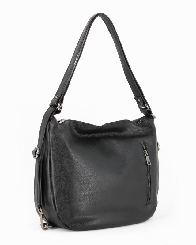 ALEX & CO - Borsa/Zaino nero in VERA PELLE