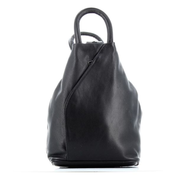 ALEX&CO - Zaino due manici in VERA PELLE con zip diagonale frontale