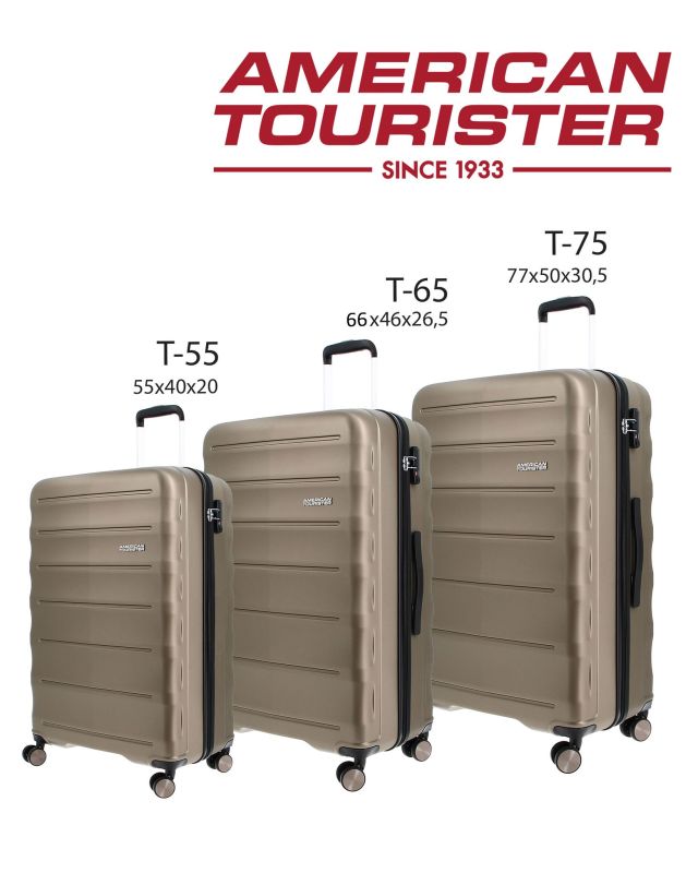 AMERICAN TOURISTER - TROLLEY BRONZO 4 RUOTE IN ABS CON COMBINAZIONE TSA