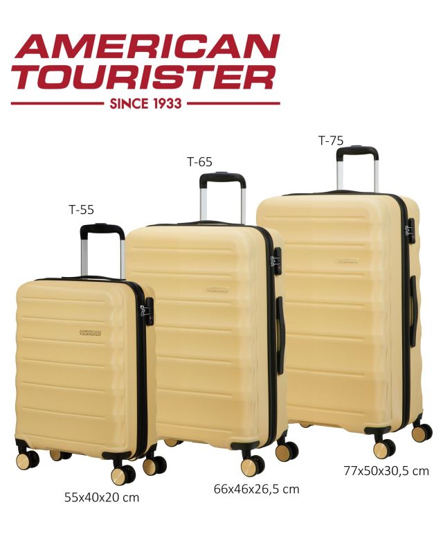 AMERICAN TOURISTER - TROLLEY GIALLO 4 RUOTE IN ABS CON COMBINAZIONE TSA